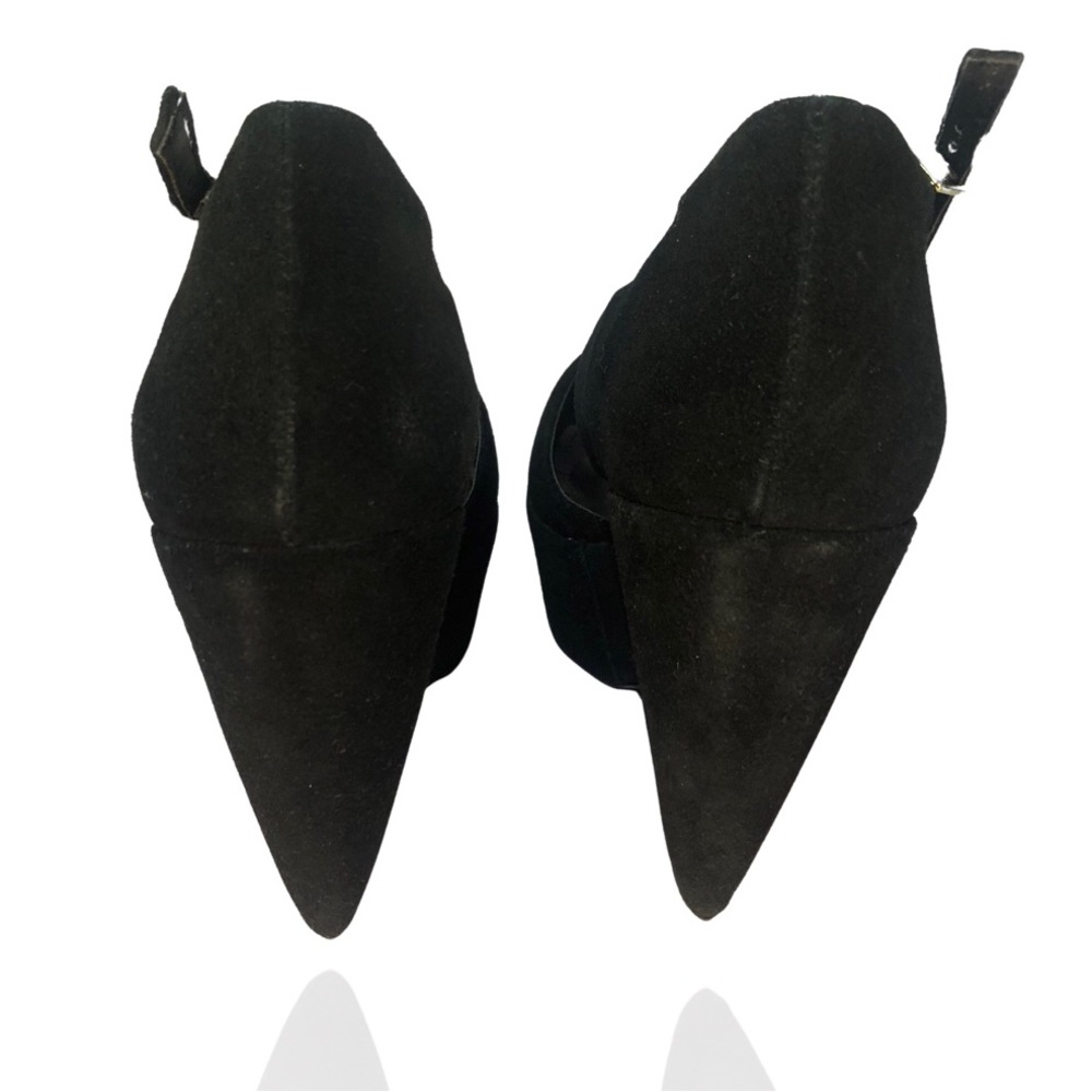 Steve Madden 🅟🅡🅔-🅞🅦🅝🅔🅓 Platform Black Suede Shoes Size 10 US - Picture 6 of 10